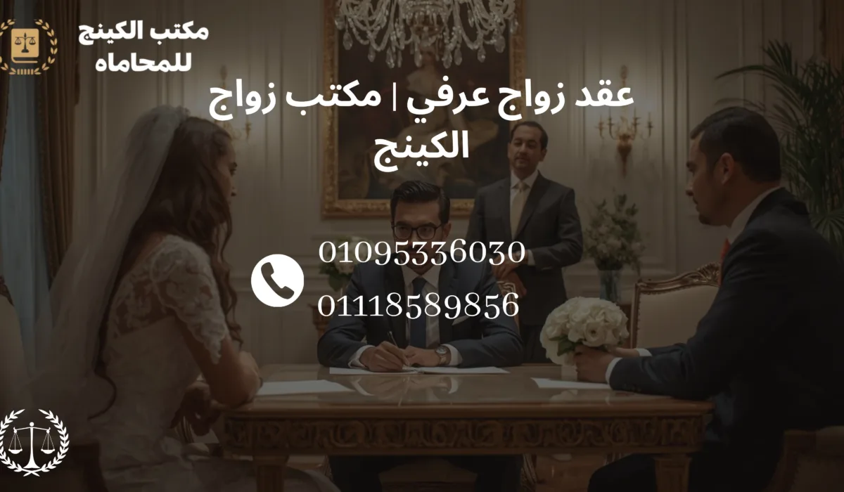 صورة توضيحية لعقد زواج عرفي في مكتب زواج الكينج بالقاهرة – مصر