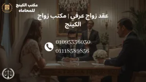 صورة توضيحية لعقد زواج عرفي في مكتب زواج الكينج بالقاهرة – مصر